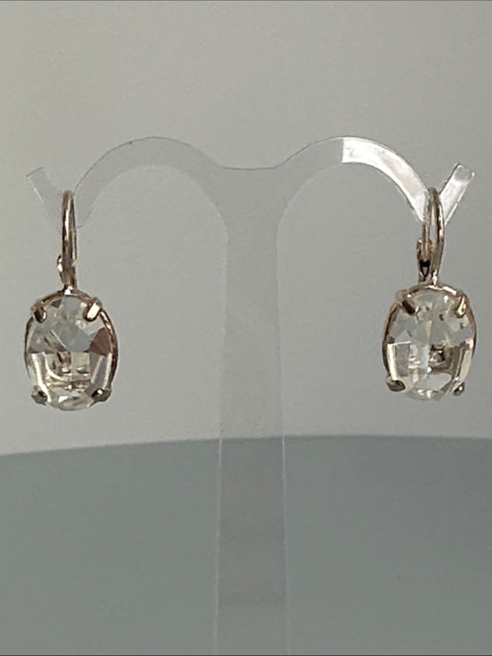 Elegant 925 Sterling Silver Clear Crystal Drop Earrings Jewelry